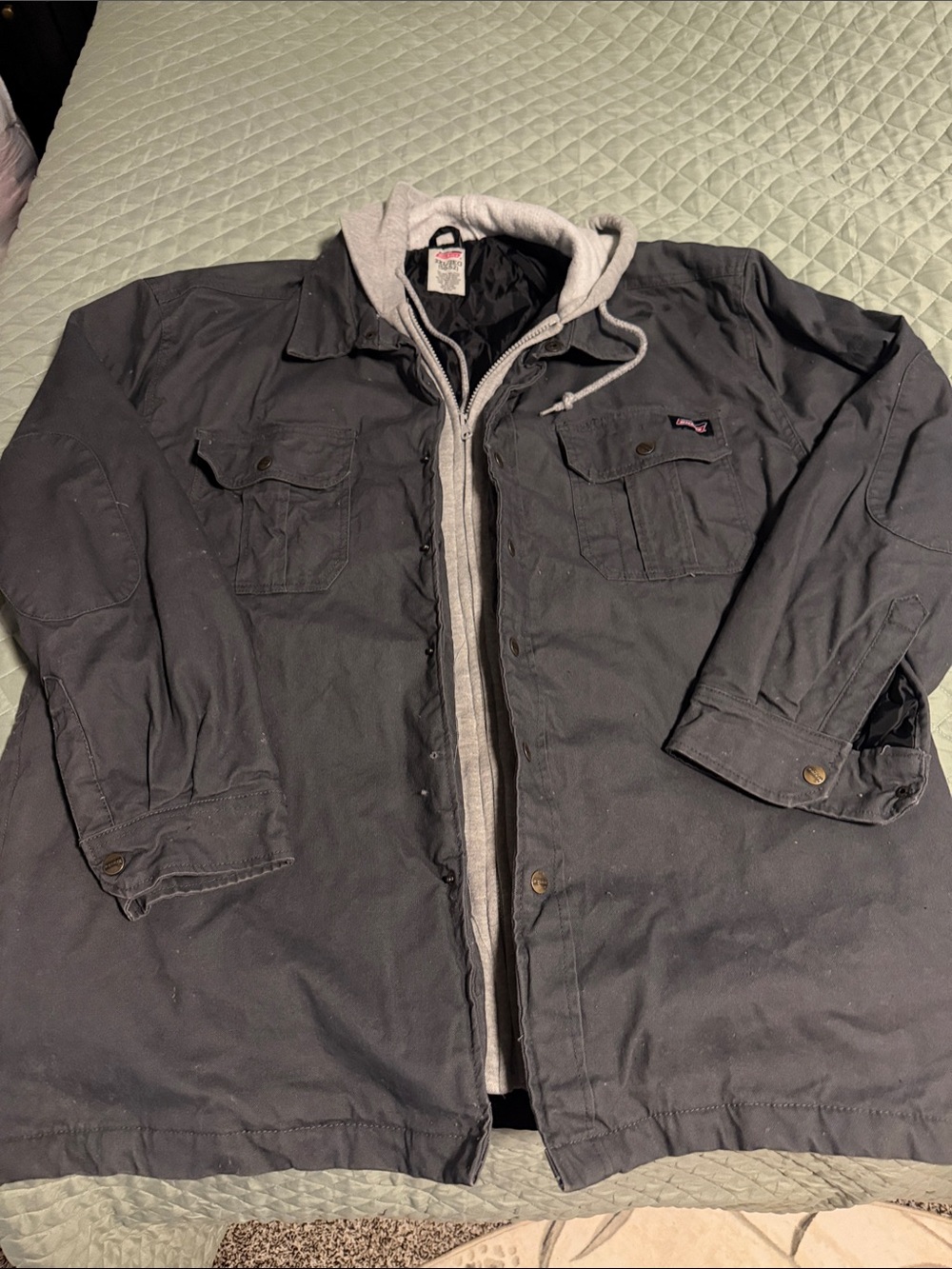 Dickies Black Military Field Jacket with Gray Hooded Liner